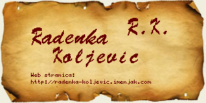 Radenka Koljević vizit kartica